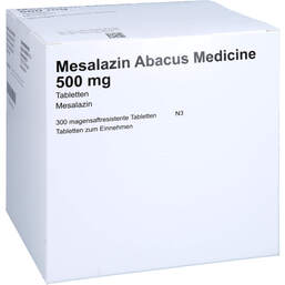 Abbildung: Mesalazin Abacus Medicine 500 mg Tabletten 300 St, Tabletten magensaftresistent PZN 16678738