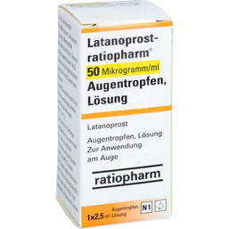 Abbildung: Latanoprost-ratiopharm 50 Mikrogramm / ml Atr Lösung 2.5 ml, Augentropfen PZN 16686270