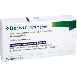 Abbildung: Beovu 120 mg / ml Injektionslösung in einer Fertigspritze 1 St, Injektionslösung PZN 16702804