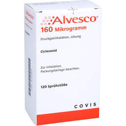 Abbildung: Alvesco 160 µg 120 Hub Druckgasinhalation 1 St, Dosieraerosol PZN 16702862