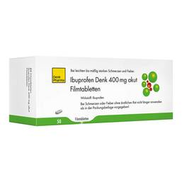 Abbildung: Ibuprofen Denk 400 mg akut Filmtabletten 50 St, Filmtabletten PZN 16703494