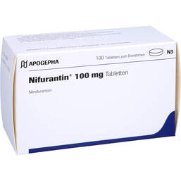 Abbildung: Nifurantin 100 mg Tabletten 100 St, Tabletten PZN 16703548