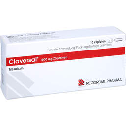Abbildung: Claversal 1000 mg Zäpfchen 10 St, Suppositorien PZN 16703985