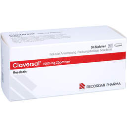 Abbildung: Claversal 1000 mg Zäpfchen 30 St, Suppositorien PZN 16703991