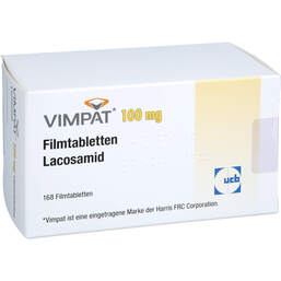 Abbildung: Vimpat 100 mg Filmtabletten 168 St, Filmtabletten PZN 16704335
