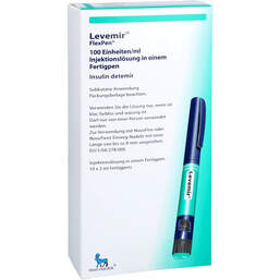 Abbildung: Levemir Flexpen 100 Einheiten / ml Injektionslösung Fertigpen 10X3 ml, Fertigspritzen PZN 16708178