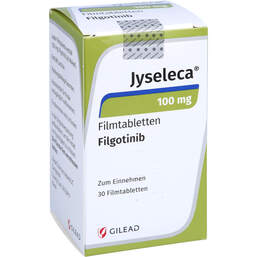 Abbildung: Jyseleca 100 mg Filmtabletten 30 St, Filmtabletten PZN 16731438
