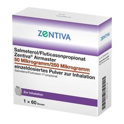 Abbildung: Salmeterol / Fluticasonpropionat Zen.Air. 50 / 250 µg 60 St, Inhalationspulver PZN 16737116