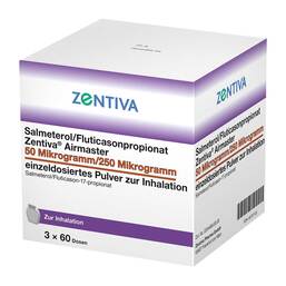 Abbildung: Salmeterol / Fluticasonpropionat Zen.Air. 50 / 250 µg 180 St, Inhalationspulver PZN 16737122