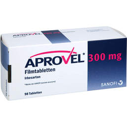Abbildung: Aprovel 300 mg Filmtabletten 98 St, Filmtabletten PZN 16747735