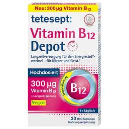 Abbildung: Tetesept Vitamin B12 Depot 300 µg Filmtabletten Filmtabletten, 30 St PZN 16751843