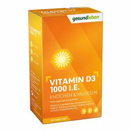 Abbildung: Gesund Leben Vitamin D3 1000 I.E. Tabletten 120 St, Tabletten PZN 16751984