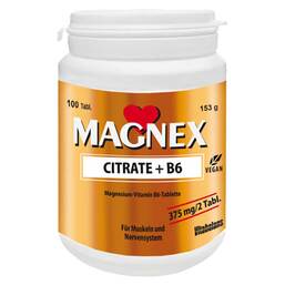 Abbildung: Magnex Citrate + B6 vegan laktosefrei zuckerfrei Tab Tabletten, 100 St PZN 16752251