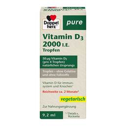 Abbildung: Doppelherz Vitamin D3 2000 I.E. pure Tropfen 9.2 ml, Tropfen PZN 16753262