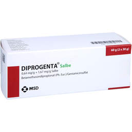 Abbildung: Diprogenta Salbe 0,64 mg / g + 1,67 mg / g 60 g, Salbe PZN 16754132