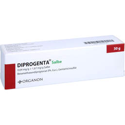 Abbildung: Diprogenta Salbe 0,64 mg / g + 1,67 mg / g 30 g, Salbe PZN 16754149