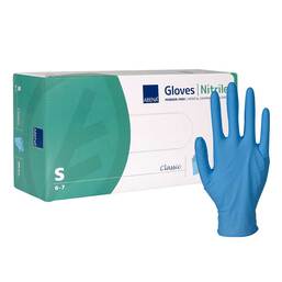 Abbildung: Abena Classic Nitril Untersuchungshandschuhe unste.pf S blau 200 St, Handschuhe PZN 16757679