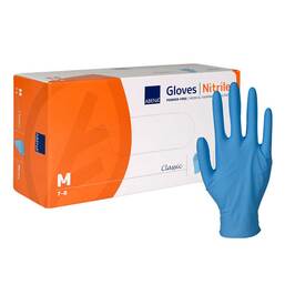 Abbildung: Abena Classic Nitril Untersuchungshandschuhe unste.pf M blau 200 St, Handschuhe PZN 16757716