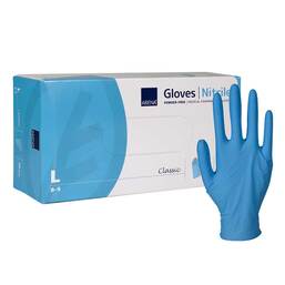 Abbildung: Abena Classic Nitril Untersuchungshandschuhe unste.pf L blau 200 St, Handschuhe PZN 16757739