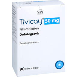 Abbildung: Tivicay 50 mg Filmtabletten 90 St, Filmtabletten PZN 16758992