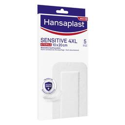 Abbildung: Hansaplast SENSITIVE 4XL Wundverband steril 10x20 cm Pflaster, 5 St PZN 16760090