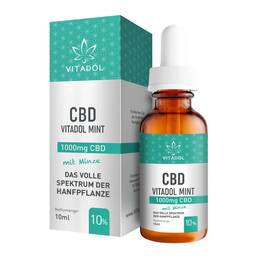 Abbildung: Cbd 10% Bio Hanfextrakt Öl Vitadol mint Öl, 10 ml PZN 16762344