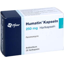Abbildung: Humatin Kapseln 250 mg Hartkapseln 28 St, Hartkapseln PZN 16768453