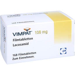 Abbildung: Vimpat 100 mg Filmtabletten 168 St, Filmtabletten PZN 16769263