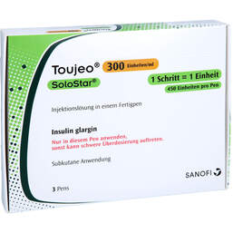 Abbildung: Toujeo 300 E / ml Solostar Injektionslösung in einem Fertigpen 3X1.5 ml, Injektionslösung PZN 16769895