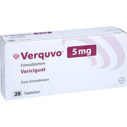 Abbildung: Verquvo 5 mg Filmtabletten 1X28 St, Filmtabletten PZN 16771917