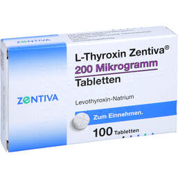 Abbildung: L-Thyroxin Zentiva 200 Mikrogramm Tabletten 100 St, Tabletten PZN 16778316
