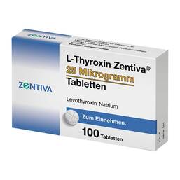 Abbildung: L-Thyroxin Zentiva 25 Mikrogramm Tabletten 100 St, Tabletten PZN 16778322