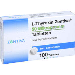 Abbildung: L-Thyroxin Zentiva 50 Mikrogramm Tabletten 100 St, Tabletten PZN 16778339