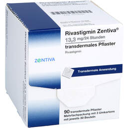 Abbildung: Rivastigmin Zentiva 13,3 mg / 24 Std. transd.Pflaster 90 St, Pflaster transdermal PZN 16778440