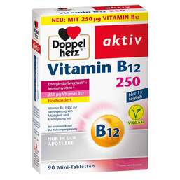 Abbildung: Doppelherz Vitamin B12 250 aktiv Tabletten Tabletten, 90 St PZN 16781034
