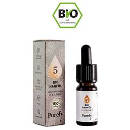 Abbildung: Bio Hanföl 5% Cbd Orange Vollspektrum Purefy Tropfen zum Einnehmen, 10 ml PZN 16781040