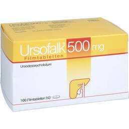 Abbildung: Ursofalk 500 mg Filmtabletten 100 St, Filmtabletten PZN 16783085