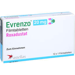Abbildung: Evrenzo 20 mg Filmtabletten 12 St, Filmtabletten PZN 16787410