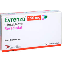 Abbildung: Evrenzo 150 mg Filmtabletten 12 St, Filmtabletten PZN 16787462