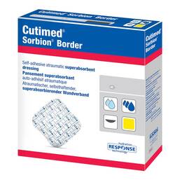 Abbildung: Cutimed Sorbion Border Wundauflage 20x20 cm steril 12 St, Kompressen PZN 16792345