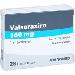 Abbildung: Valsaraxiro 160 mg Filmtabletten 28 St, Filmtabletten PZN 16793267