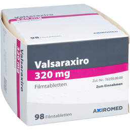 Abbildung: Valsaraxiro 320 mg Filmtabletten 98 St, Filmtabletten PZN 16793327