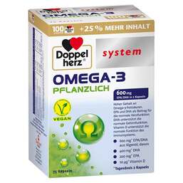 Abbildung: Doppelherz Omega-3 pflanzlich system Kapseln Kapseln, 75 St PZN 16794166