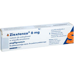 Abbildung: Ziextenzo 6 mg Injektionslösung Fertigspritze mit autom.Nadels. 1 St, Injektionslösung PZN 16798879