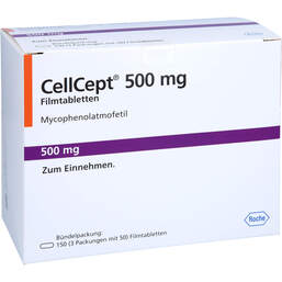 Abbildung: Cellcept 500 mg Filmtabletten 150 St, Filmtabletten PZN 16799086