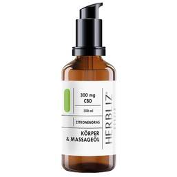 Abbildung: Herbliz Cbd Massageöl Zitronengras Öl, 100 ml PZN 16800530