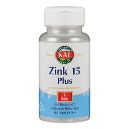 Abbildung: Zink 15 Plus Tabletten 100 St, Tabletten PZN 16801966