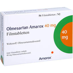 Abbildung: Olmesartan Amarox 40 mg Filmtabletten 56 St, Filmtabletten PZN 16804580