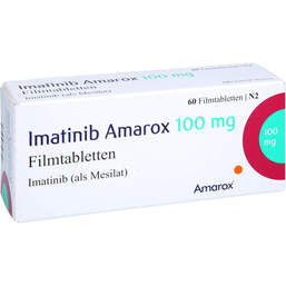 Abbildung: Imatinib Amarox 100 mg Filmtabletten 60 St, Filmtabletten PZN 16804686