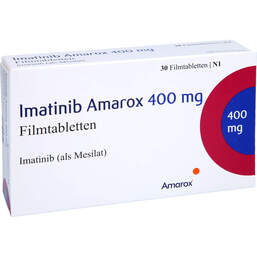 Abbildung: Imatinib Amarox 400 mg Filmtabletten 30 St, Filmtabletten PZN 16804717